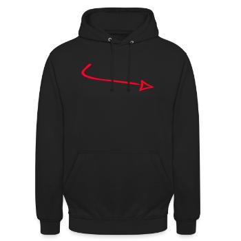 Pfeil - Unisex Hoodie - Schwarz - Vorne - Alina (178cm) & Michal (187cm)