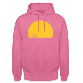 Lever de soleil à vélo - Sweat-shirt à capuche unisexe - rose - Devant - Alina (178cm) & Michal (187cm)