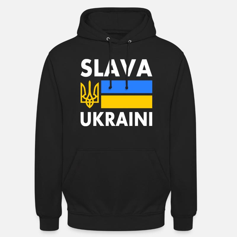 Slava ukraini - Sweat-shirt à capuche unisexe - noir