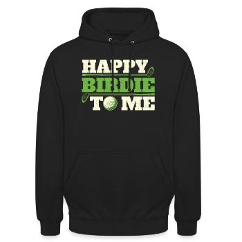 Happy Birdie To Me - Lustiger Golfliebhaber - Unisex Hoodie - Schwarz - Vorne - Alina (178cm) & Michal (187cm)