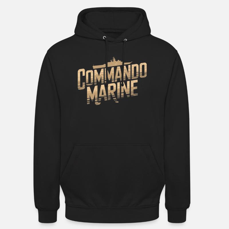 Commando Marine - Sweat-shirt à capuche unisexe - noir