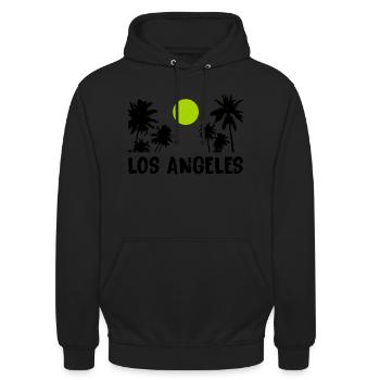 los angeles - Unisex Hoodie - Schwarz - Vorne - Alina (178cm) & Michal (187cm)