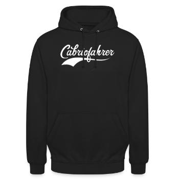 Cabriofahrer Statement coole Retro Schrift Cabrio - Unisex Hoodie - Schwarz - Vorne - Alina (178cm) & Michal (187cm)