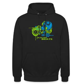 ELECTRO BEATS TECHNO TRANCE - Unisex Hoodie - Schwarz - Vorne - Alina (178cm) & Michal (187cm)