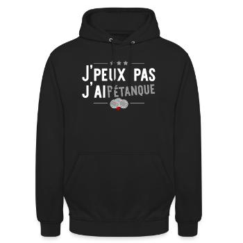 j'ai pétanque t-shirt humour - Sweat-shirt à capuche unisexe - noir - Devant - Alina (178cm) & Michal (187cm)