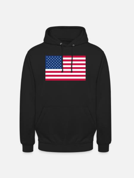 Étoiles et rayures - Sweat-shirt à capuche unisexe - noir