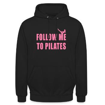 Pilates me suivre à Pilates - Sweat-shirt à capuche unisexe - noir - Devant - Alina (178cm) & Michal (187cm)