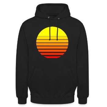 Soleil, lever du soleil, coucher du soleil - Sweat-shirt à capuche unisexe - noir - Devant - Alina (178cm) & Michal (187cm)