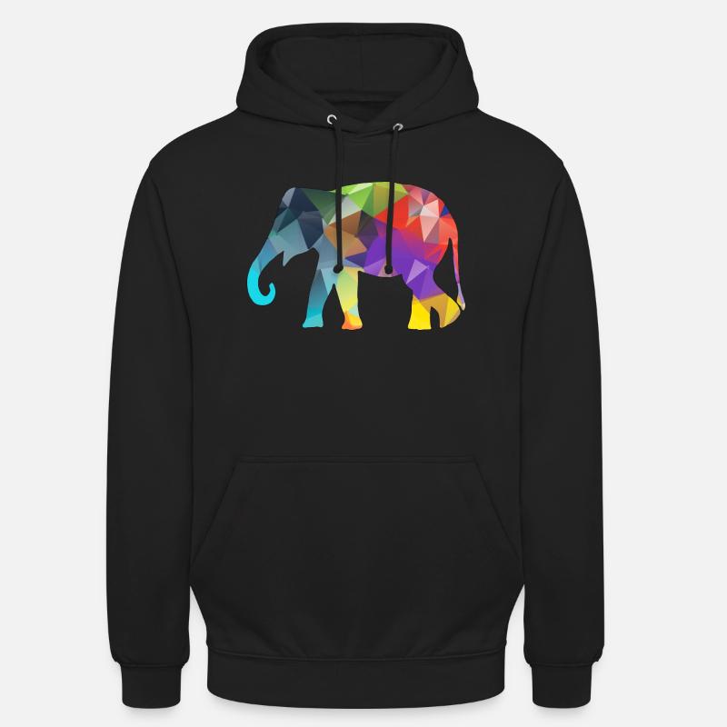 Poly Elefant - Unisex Hoodie - Schwarz