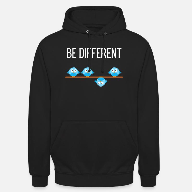 Be different Vogel Birds - Sweat-shirt à capuche unisexe - noir
