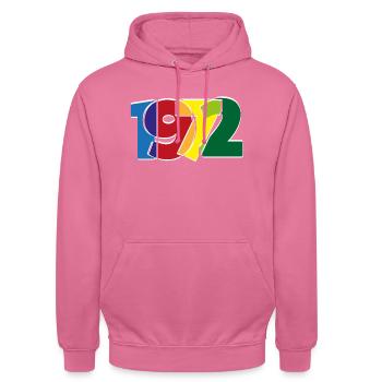 Born in 1972 - Unisex Hoodie - pink - Front - Alina (178cm) & Michal (187cm)