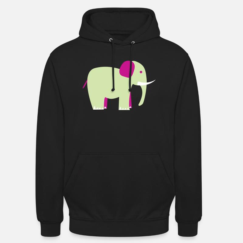 Elefant - Unisex Hoodie - Schwarz