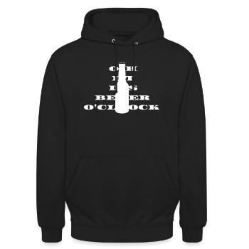 Oh it is beer o clock - Unisex Hoodie - Schwarz - Vorne - Alina (178cm) & Michal (187cm)