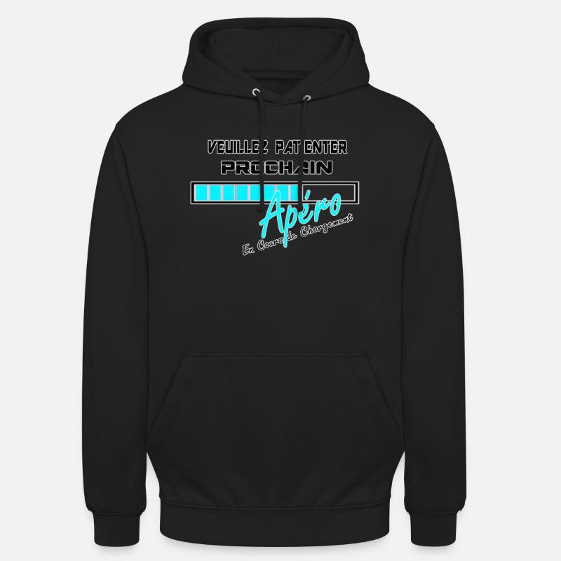 Logo Apéro Blue - Sweat-shirt à capuche unisexe - noir