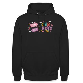Polter designs - Unisex Hoodie - Schwarz - Vorne - Alina (178cm) & Michal (187cm)