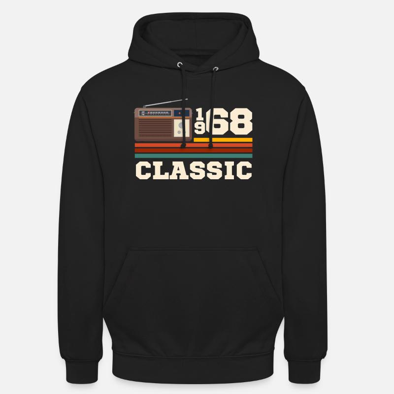 Anniversaire 1968 retro classic - Sweat-shirt à capuche unisexe - noir