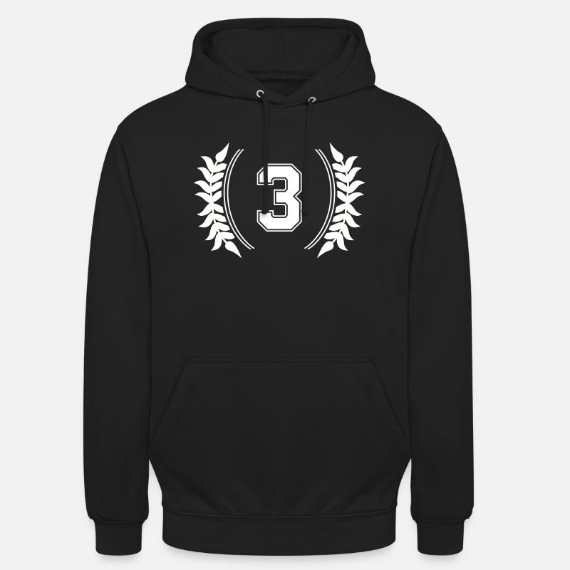 Numéro 3 - Sweat-shirt à capuche unisexe - noir