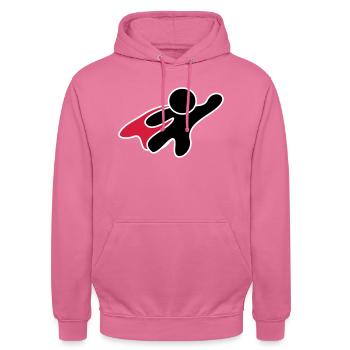 Superhero - Unisex Hoodie - pink - Front - Alina (178cm) & Michal (187cm)