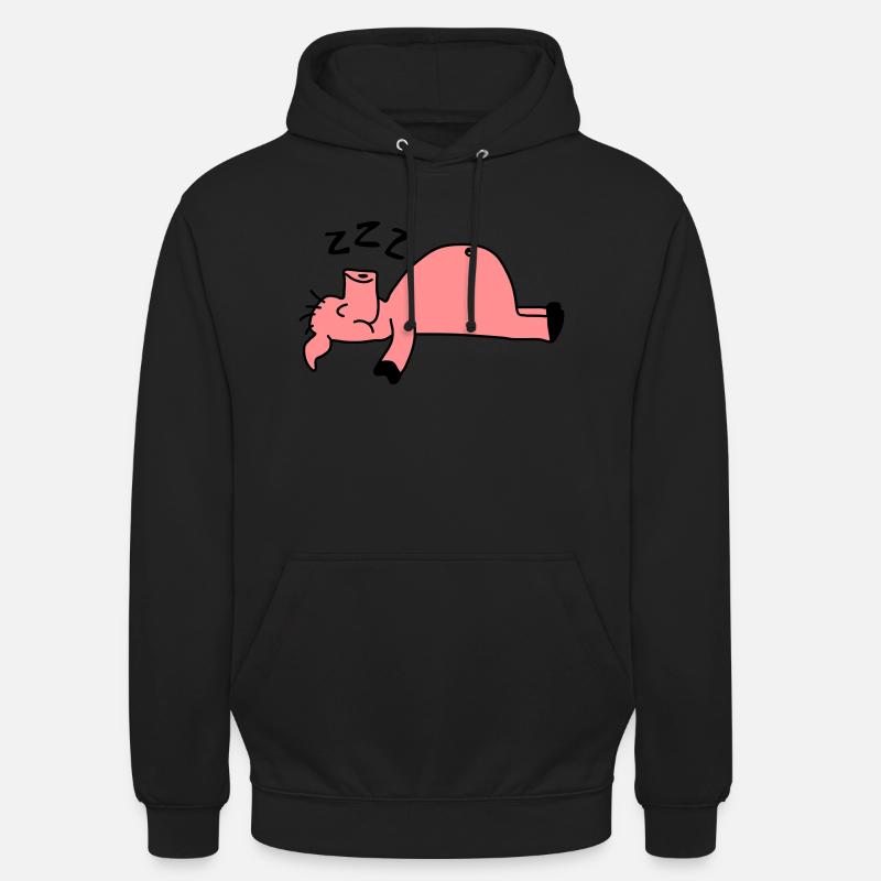 Sleeping Pig - Sweat-shirt à capuche unisexe - noir