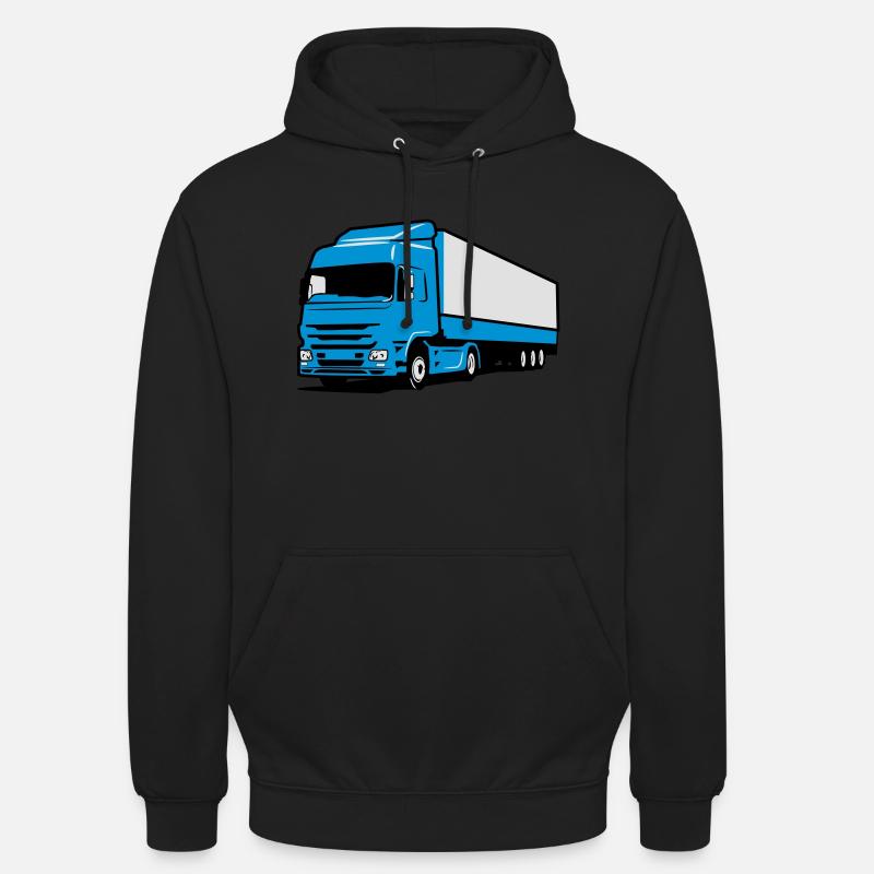 Route de camion camion - Sweat-shirt à capuche unisexe - noir