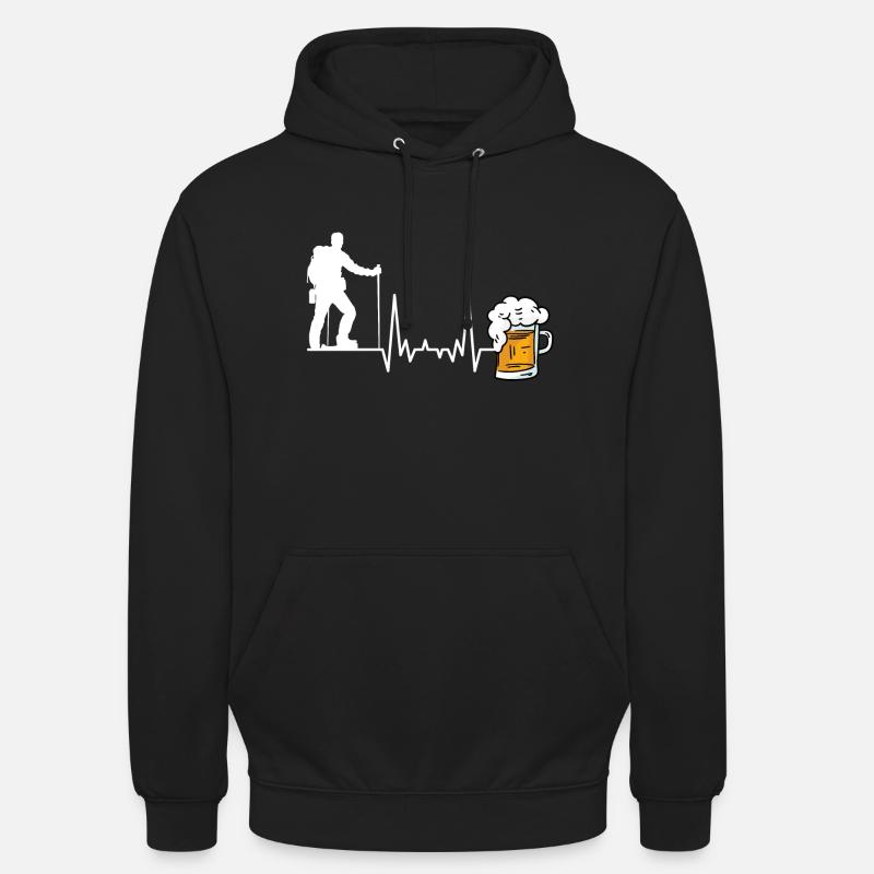 Randonnée et bière - Sweat-shirt à capuche unisexe - noir