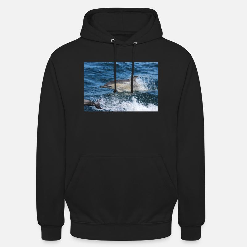 Dauphin - Sweat-shirt à capuche unisexe - noir