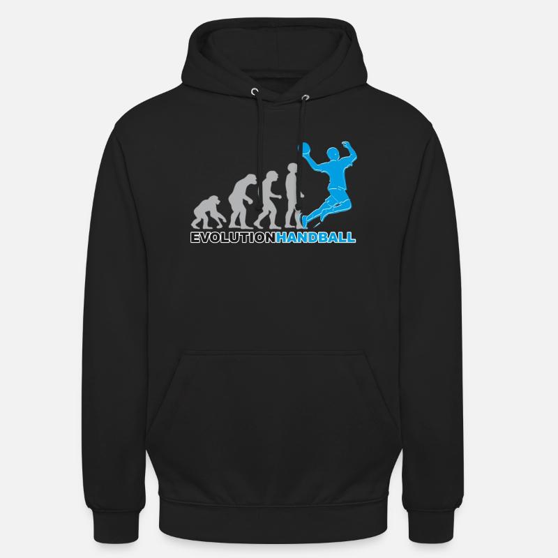 Handball, joueurs de handball, évolution - Sweat-shirt à capuche unisexe - noir