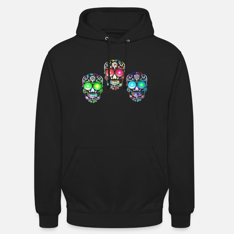 Art de crâne de sucre - Sweat-shirt à capuche unisexe - noir