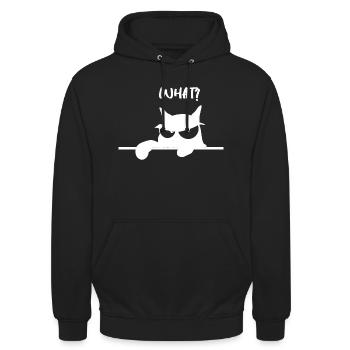Lustige Katze - Unisex Hoodie - Schwarz - Vorne - Alina (178cm) & Michal (187cm)