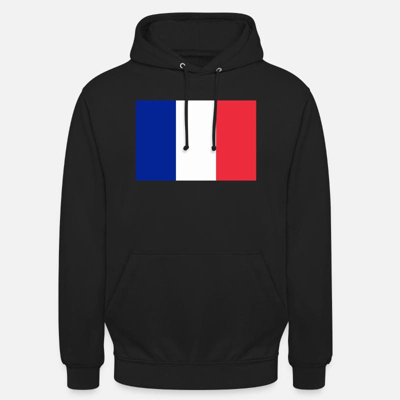 Drapeau français / French flag - Sweat-shirt à capuche unisexe - noir