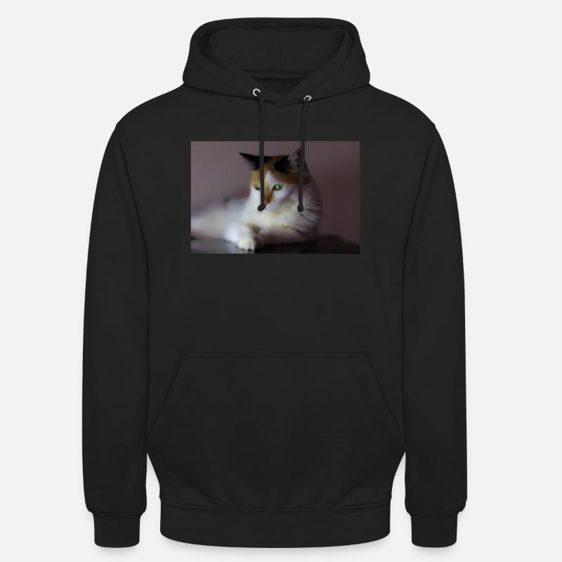 le chat au doux regard - Sweat-shirt à capuche unisexe - noir
