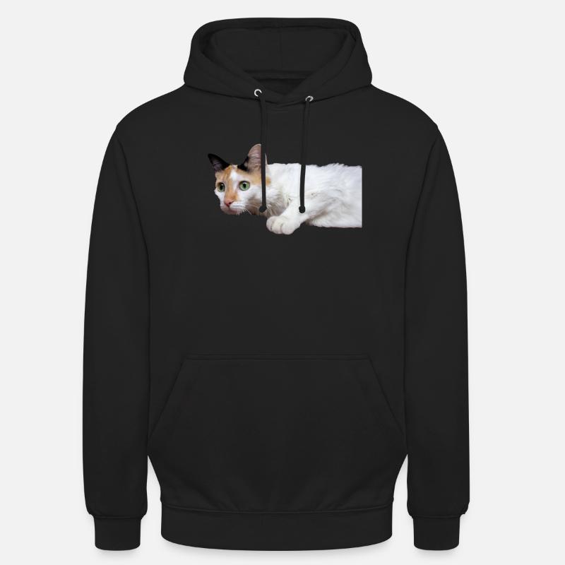 le chat au doux regard - Sweat-shirt à capuche unisexe - noir