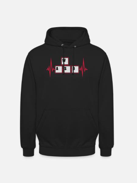 WASD Keyboard Keys Gamer - Unisex Hoodie - black