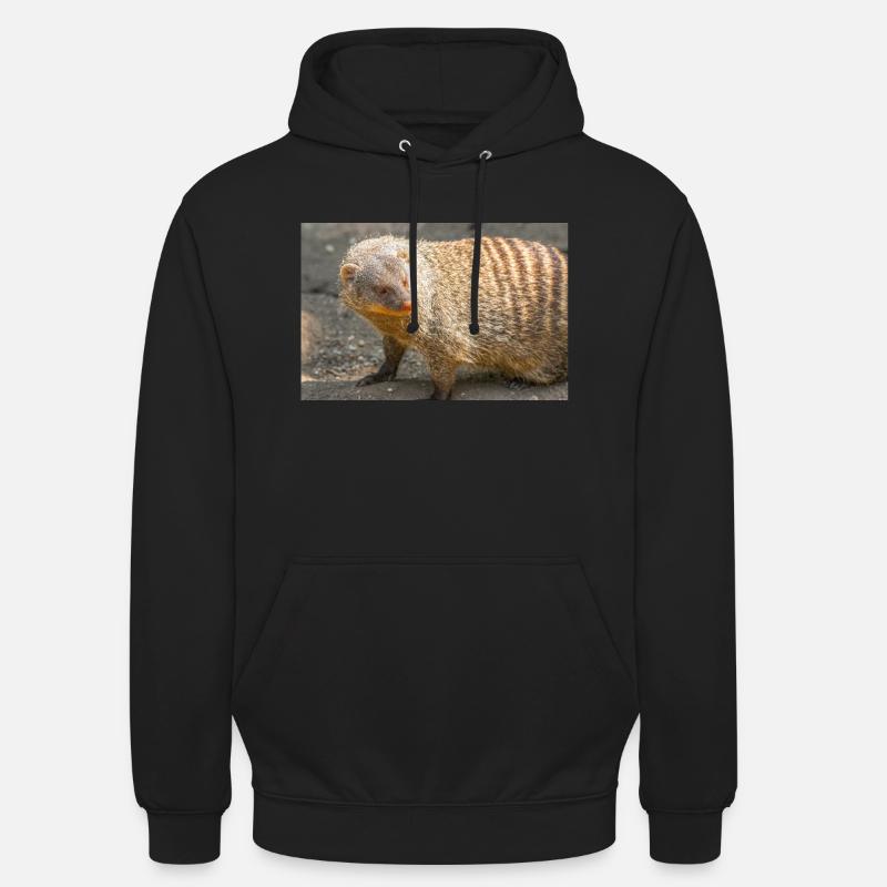 Gebänderte Manguste oder Zebramanguste - Unisex Hoodie - Schwarz
