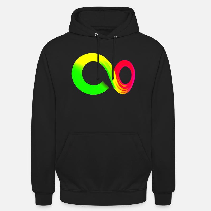 Rainbow Course Symbole infini infini - Sweat-shirt à capuche unisexe - noir