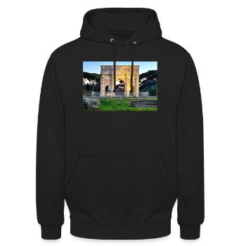 Arch of Constantine in Rome, at the sunset - Unisex Hoodie - black - Front - Alina (178cm) & Michal (187cm)