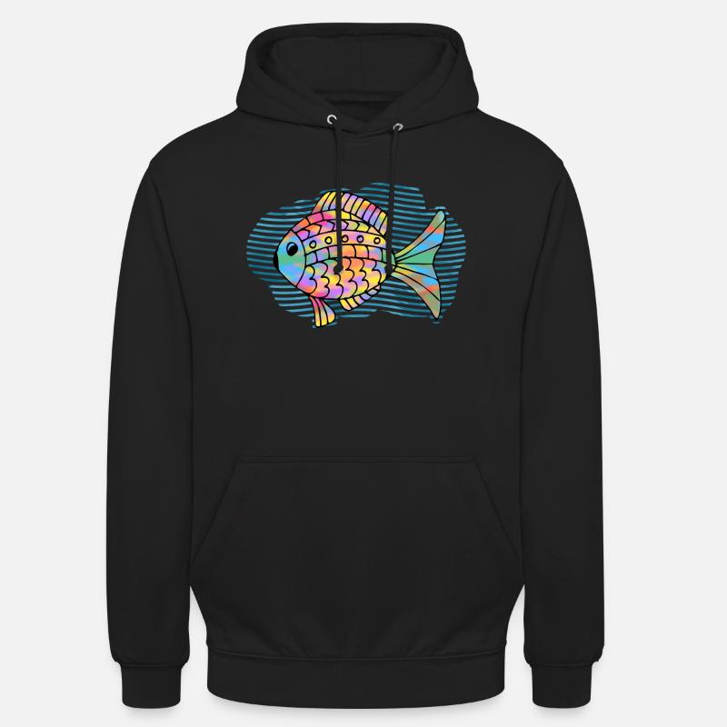 Poisson - Sweat-shirt à capuche unisexe - noir