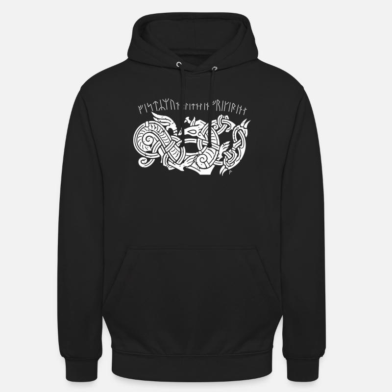 Odin Geri et Freki - Sweat-shirt à capuche unisexe - noir