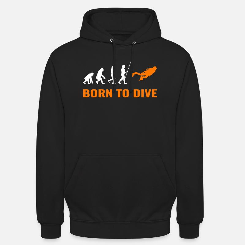 Tauchen Evolution Taucher Scuba Spruch - Unisex Hoodie - Schwarz