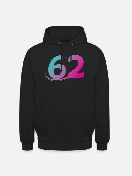 Nummer 62 mehrfarbig - Unisex Hoodie - Schwarz