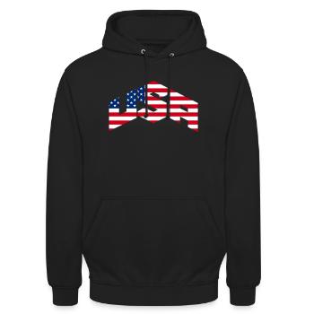USA - Unisex Hoodie - black - Front - Alina (178cm) & Michal (187cm)
