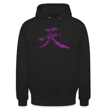 ak - Sweat-shirt à capuche unisexe - noir - Devant - Alina (178cm) & Michal (187cm)