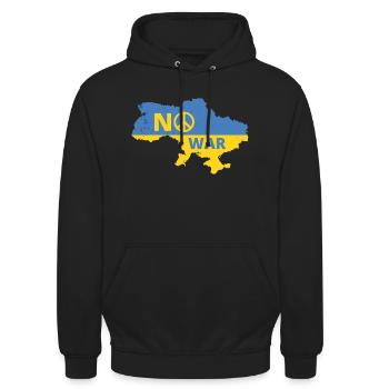 Non était la paix en Europe Ukraine мир Guerre de paix - Sweat-shirt à capuche unisexe - noir - Devant - Alina (178cm) & Michal (187cm)