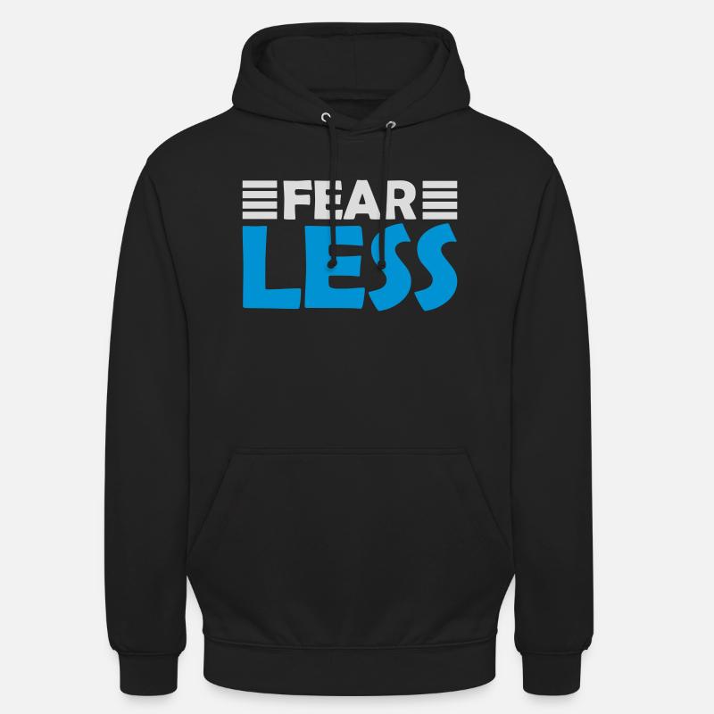 fearless Text Quote Design - Unisex Hoodie - black