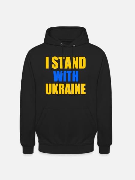 I stand with ukraine - Unisex Hoodie - black