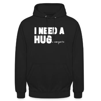 Ich brauche eine riesige Margarita - Unisex Hoodie - Schwarz - Vorne - Alina (178cm) & Michal (187cm)