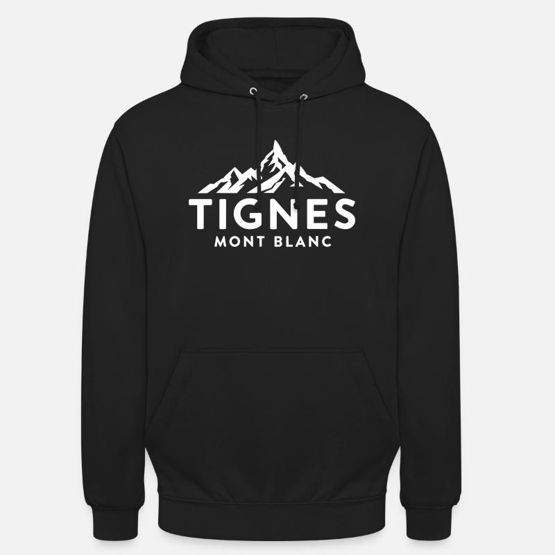 Tignes - Mont Blanc - Sweat-shirt à capuche unisexe - noir