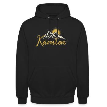 Carinthia Austria Mountains Coat of arms Austria Sun - Unisex Hoodie - black - Front - Alina (178cm) & Michal (187cm)