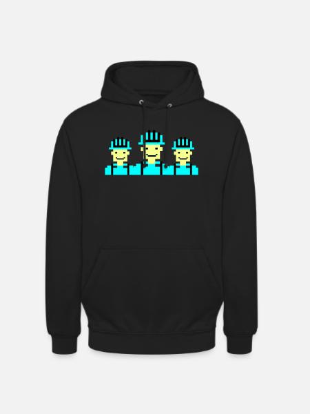 Construction Worker Pixel 02 - Unisex Hoodie - black