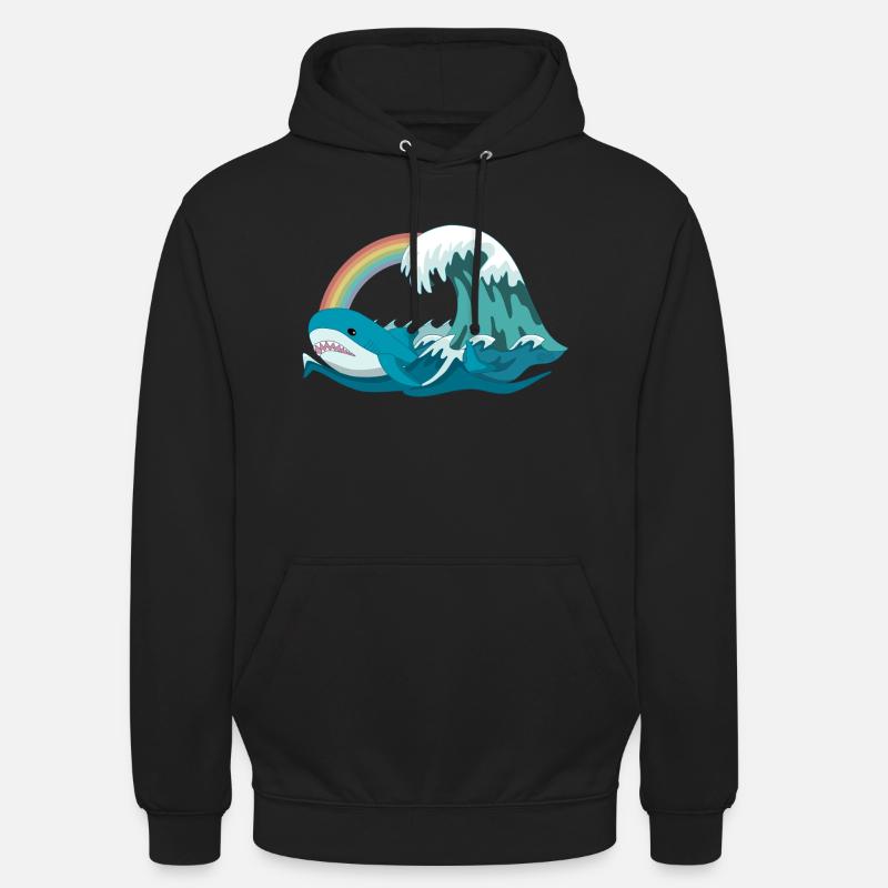 Pride Blahaj mit Regenbogen - Unisex Hoodie - Schwarz